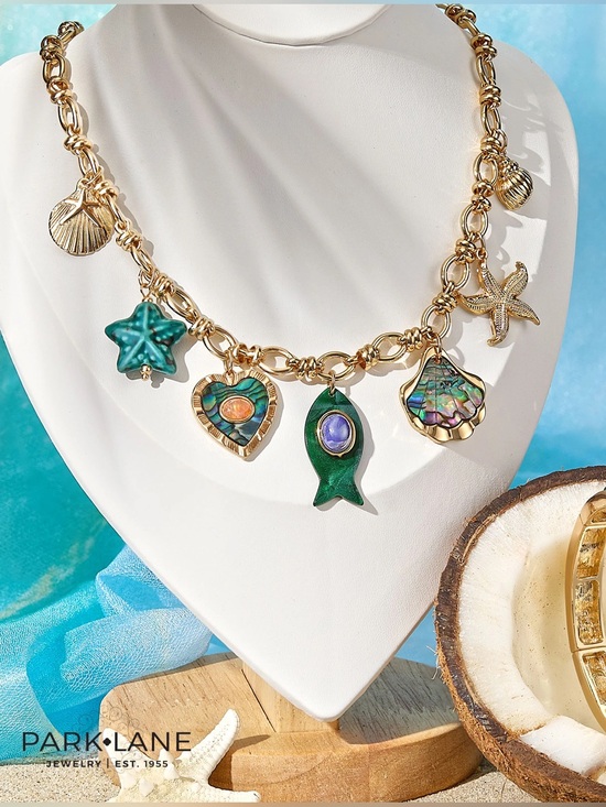 Park Lane Jewelry - Park Lane 🐠 HAVANA 🐚 Necklace w/ Charms • Ocean Nautical Beach Sea Abalone NWT